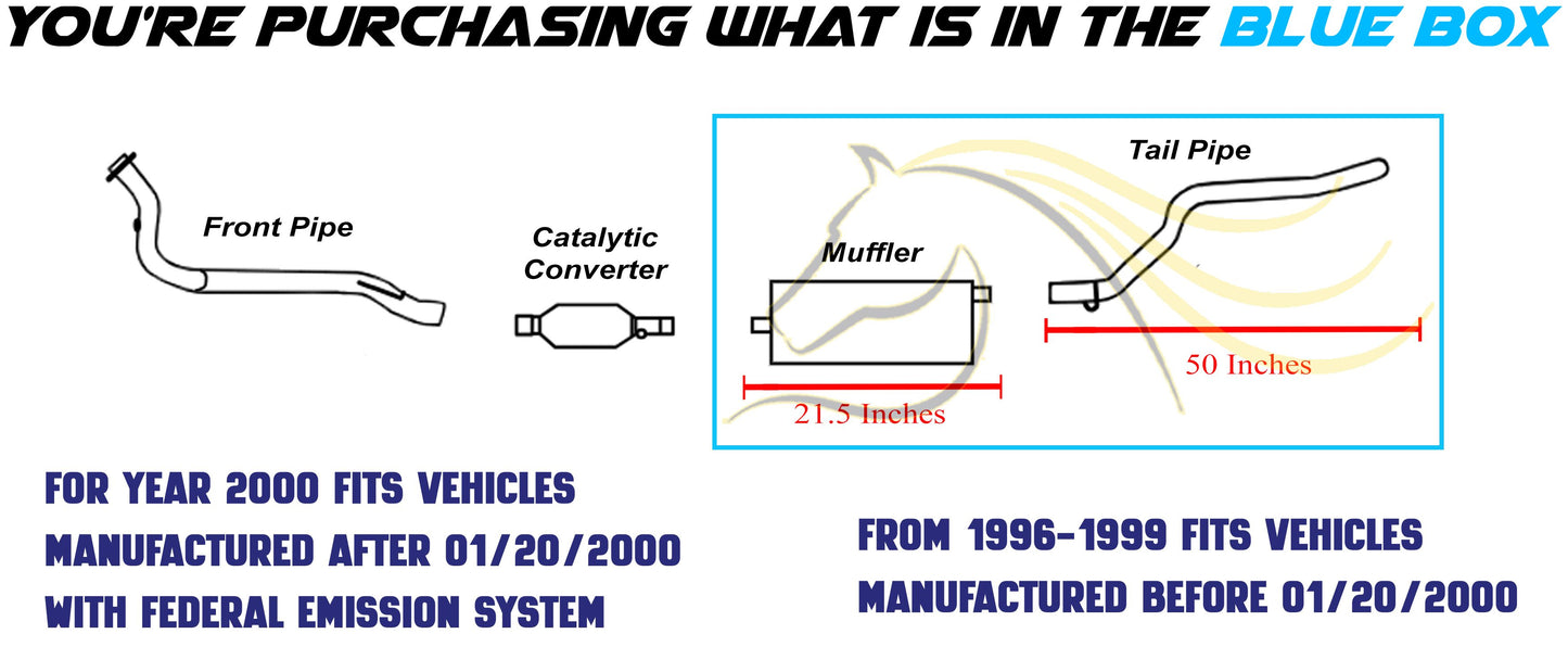 1996-1999 Jeep Cherokee 4.0L/2.5L Exhaust Muffler and Tail Pipe