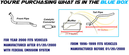 1996-1999 Jeep Cherokee 4.0L/2.5L Exhaust Muffler and Tail Pipe