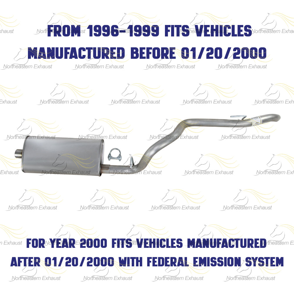 1996-1999 Jeep Cherokee 4.0L/2.5L Exhaust Muffler and Tail Pipe