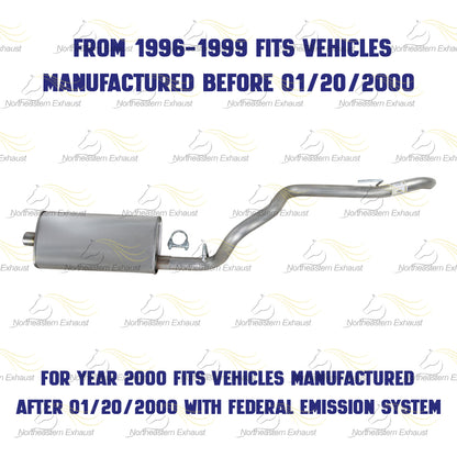 1996-1999 Jeep Cherokee 4.0L/2.5L Exhaust Muffler and Tail Pipe