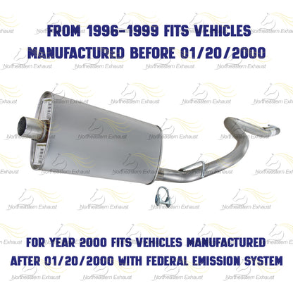 1996-1999 Jeep Cherokee 4.0L/2.5L Exhaust Muffler and Tail Pipe