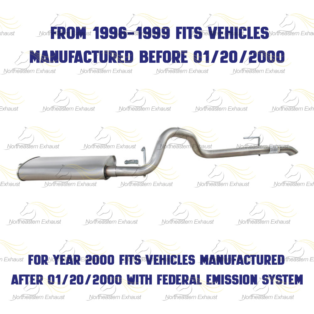 1996-1999 Jeep Cherokee 4.0L/2.5L Exhaust Muffler and Tail Pipe