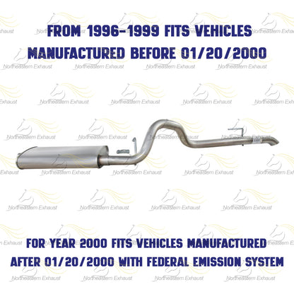 1996-1999 Jeep Cherokee 4.0L/2.5L Exhaust Muffler and Tail Pipe