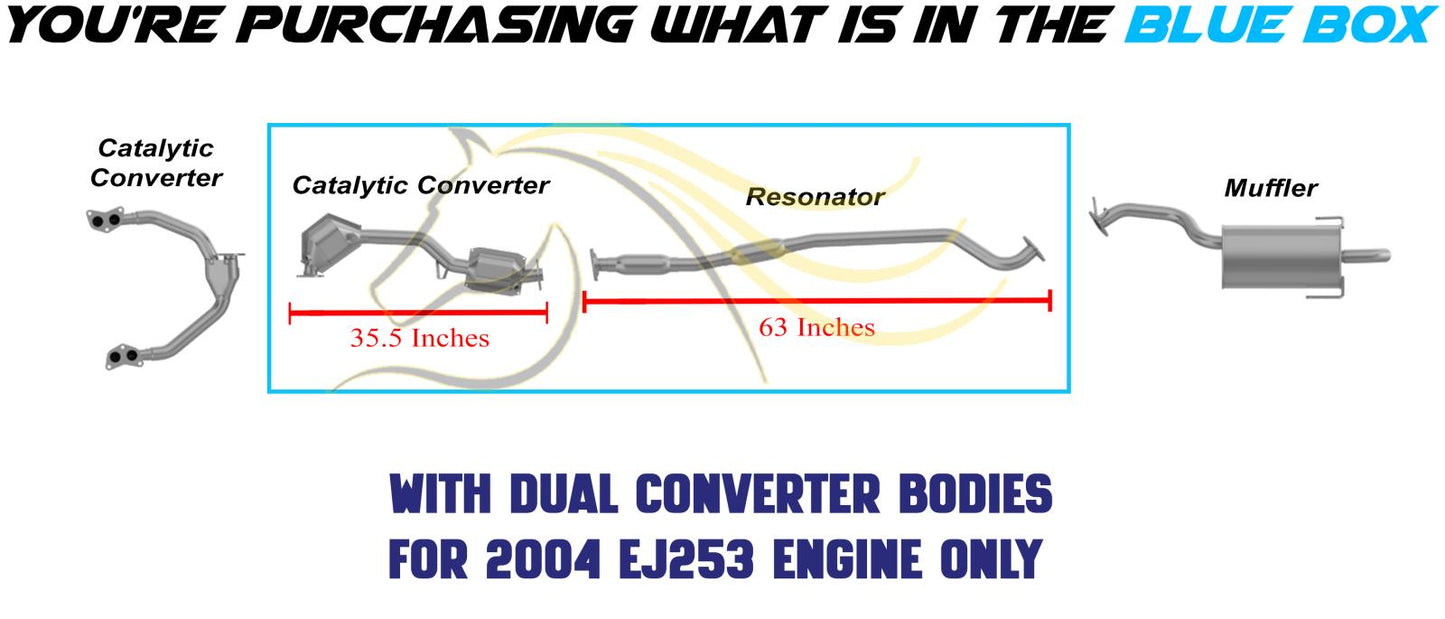 2000-2004 Subaru Legacy 2.5L Catalytic Converter and Resonator Pipe Exhaust System