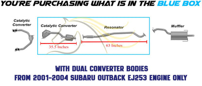 Catalytic Converter and Resonator Pipe Exhaust Kit for 2003 Baja and 2000-2004 Outback 2.5L