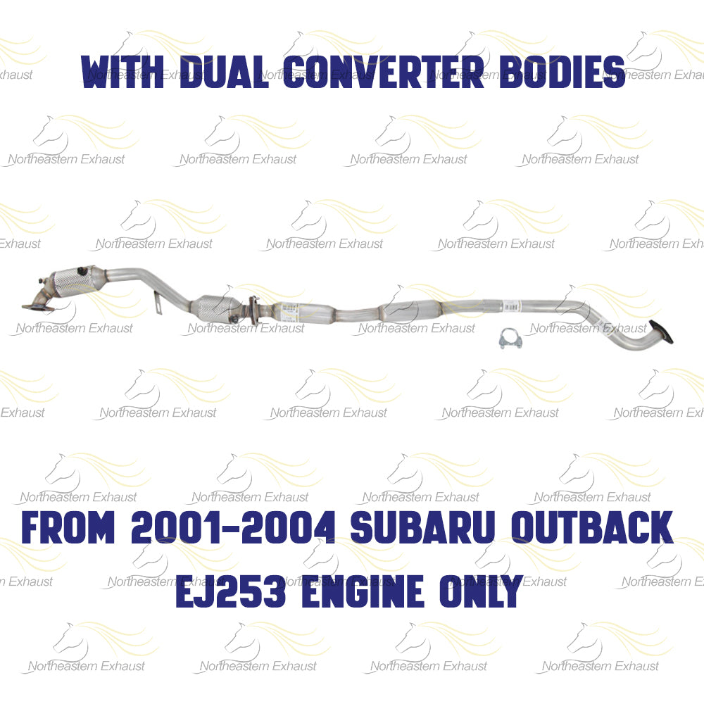 Catalytic Converter and Resonator Pipe Exhaust Kit for 2003 Baja and 2000-2004 Outback 2.5L