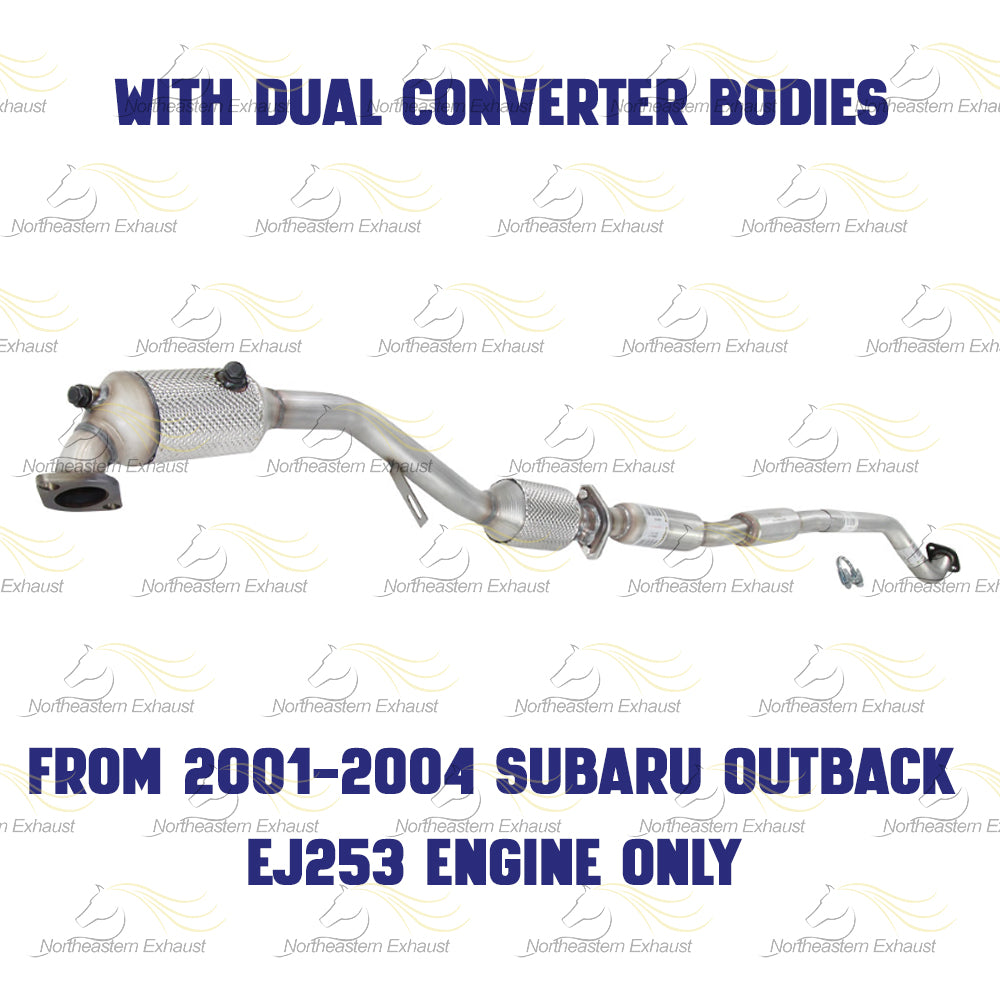 Catalytic Converter and Resonator Pipe Exhaust Kit for 2003 Baja and 2000-2004 Outback 2.5L