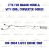 2000-2004 Subaru Legacy 2.5L Complete Exhaust System with Catalytic - For Wagon