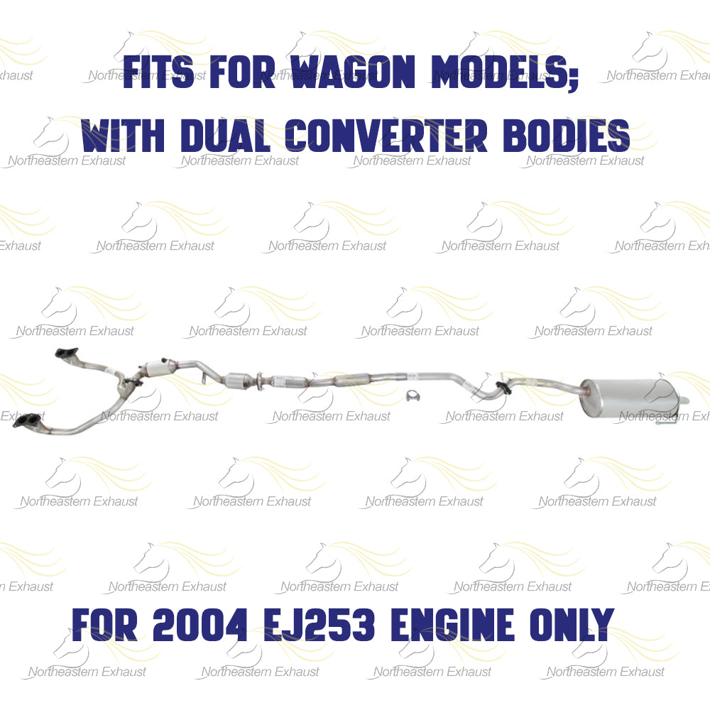 2000-2004 Subaru Legacy 2.5L Complete Exhaust System with Catalytic - For Wagon