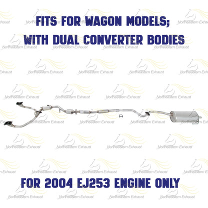 2000-2004 Subaru Legacy 2.5L Complete Exhaust System with Catalytic - For Wagon