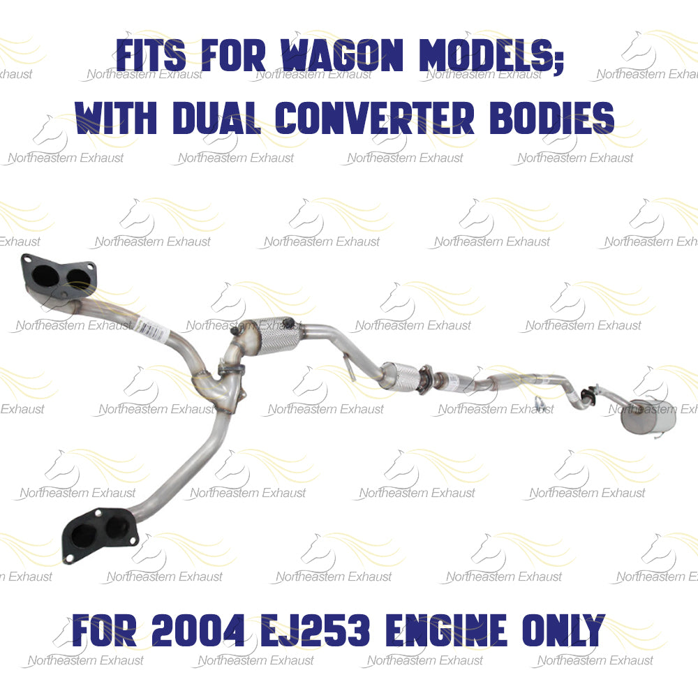 2000-2004 Subaru Legacy 2.5L Complete Exhaust System with Catalytic - For Wagon