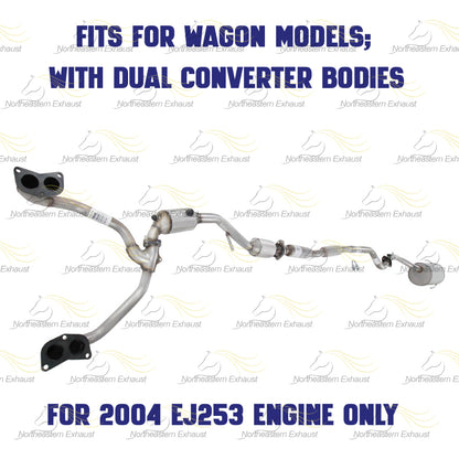2000-2004 Subaru Legacy 2.5L Complete Exhaust System with Catalytic - For Wagon