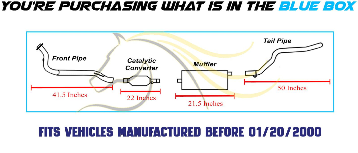 1996-1999 Jeep Cherokee 4.0L Complete Exhaust System Kit with EPA-Approved
