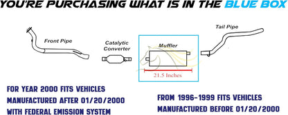 Exhaust Muffler for 1996-1999 Jeep Cherokee 2.5L and 1996-2000 Cherokee 4.0L