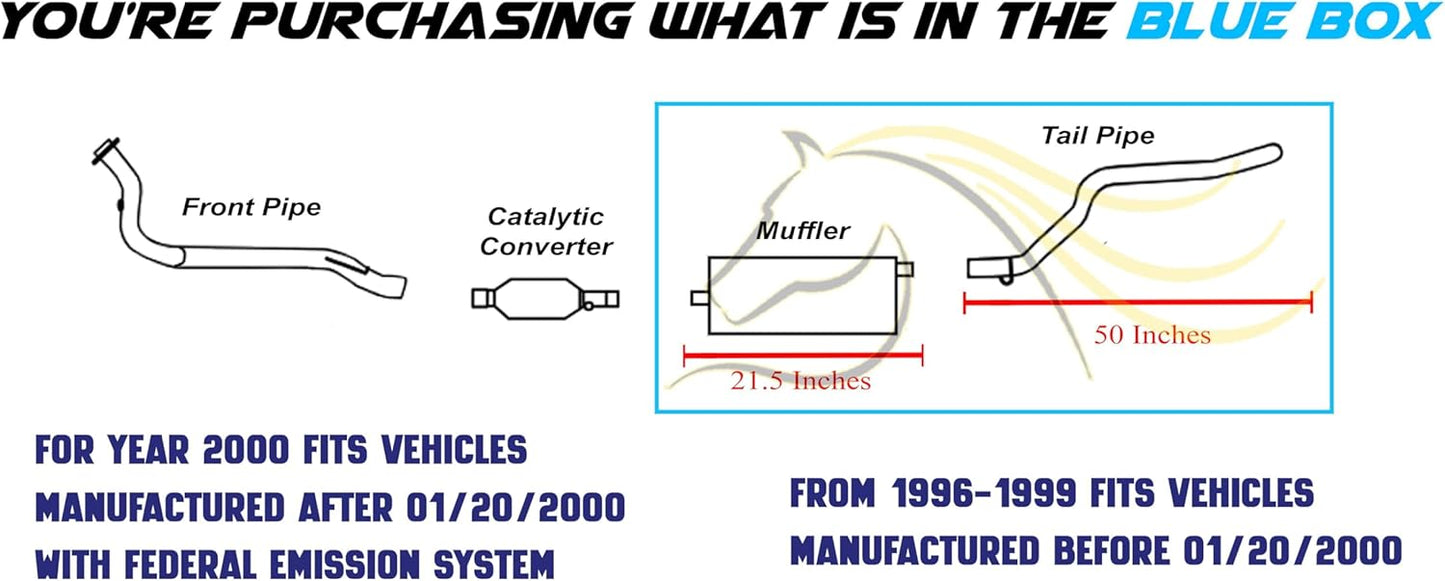 1996-2000 Cherokee 4.0L Muffler and Tail Pipe Exhaust System Kit