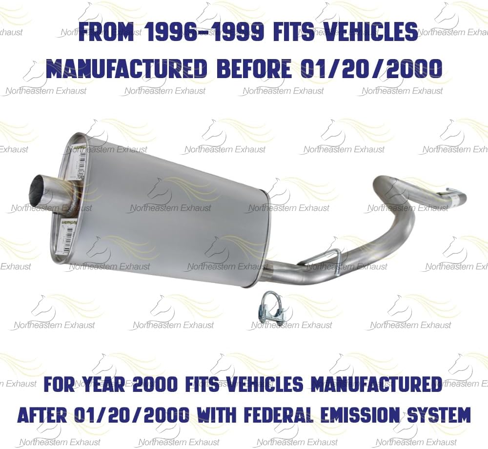 1996-2000 Cherokee 4.0L Muffler and Tail Pipe Exhaust System Kit