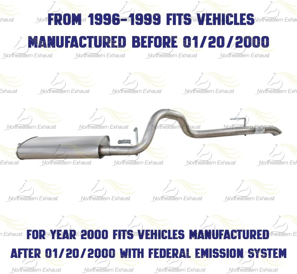 1996-2000 Cherokee 4.0L Muffler and Tail Pipe Exhaust System Kit