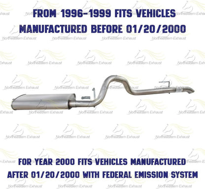 1996-2000 Cherokee 4.0L Muffler and Tail Pipe Exhaust System Kit