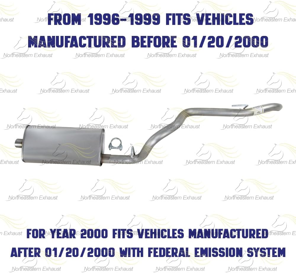 1996-2000 Cherokee 4.0L Muffler and Tail Pipe Exhaust System Kit