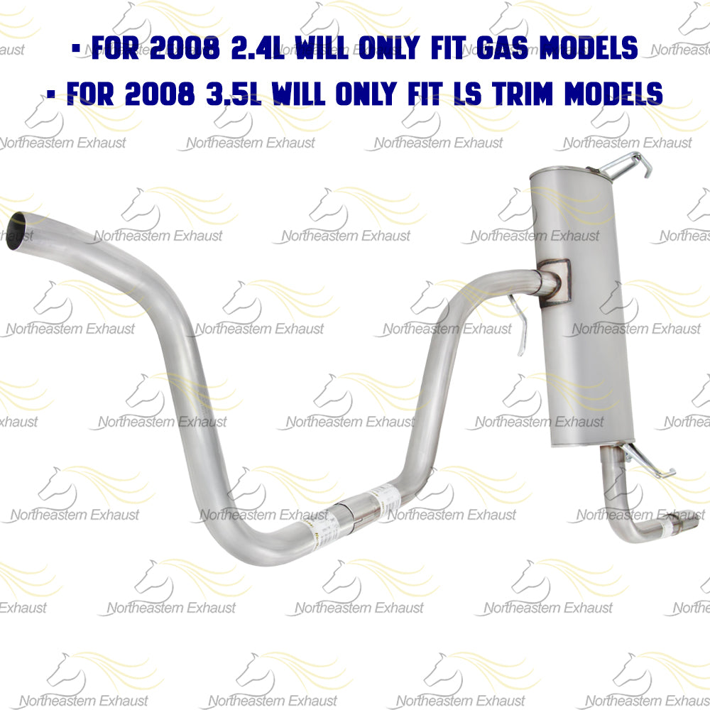 Intermediate Pipe, Muffler and Tail Pipe for 2008-2012 Chevrolet Malibu 2.4L and 2008-2010 Malibu 3.5L