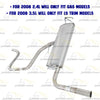 Intermediate Pipe, Muffler and Tail Pipe for 2008-2012 Chevrolet Malibu 2.4L and 2008-2010 Malibu 3.5L