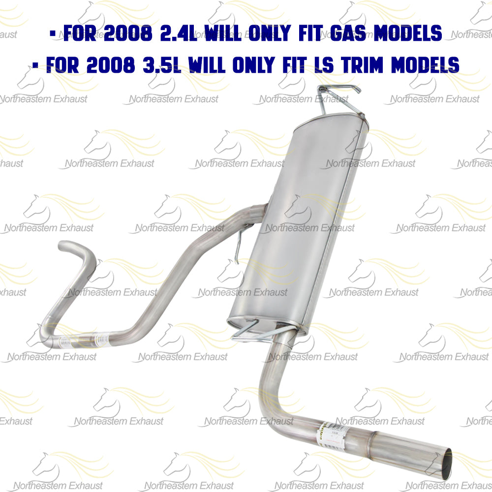 Intermediate Pipe, Muffler and Tail Pipe for 2008-2012 Chevrolet Malibu 2.4L and 2008-2010 Malibu 3.5L