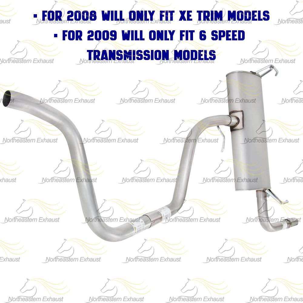 2008-2009 Saturn Aura 2.4L Intermediate Pipe, Muffler and Tail Pipe Exhaust System
