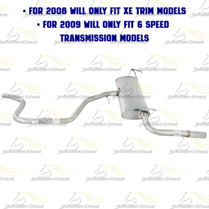2008-2009 Saturn Aura 2.4L Intermediate Pipe, Muffler and Tail Pipe Exhaust System