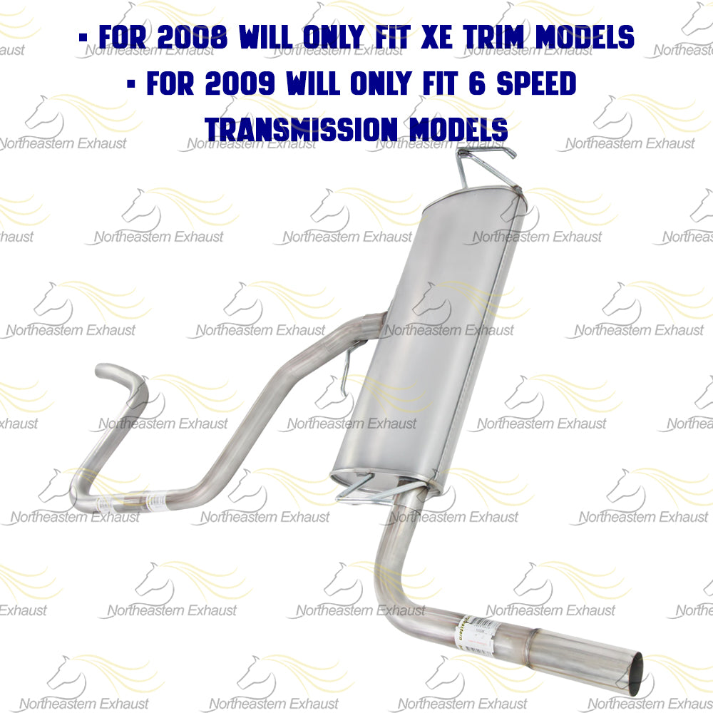 2008-2009 Saturn Aura 2.4L Intermediate Pipe, Muffler and Tail Pipe Exhaust System