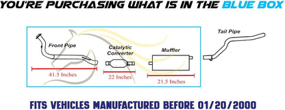 1996-1999 Jeep Cherokee 4.0L Catalytic Muffler and Front Pipe Exhaust System