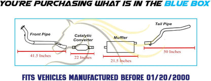 1996-1999 Jeep Cherokee 4.0L Complete Exhaust System with EPA Approved Catalytic