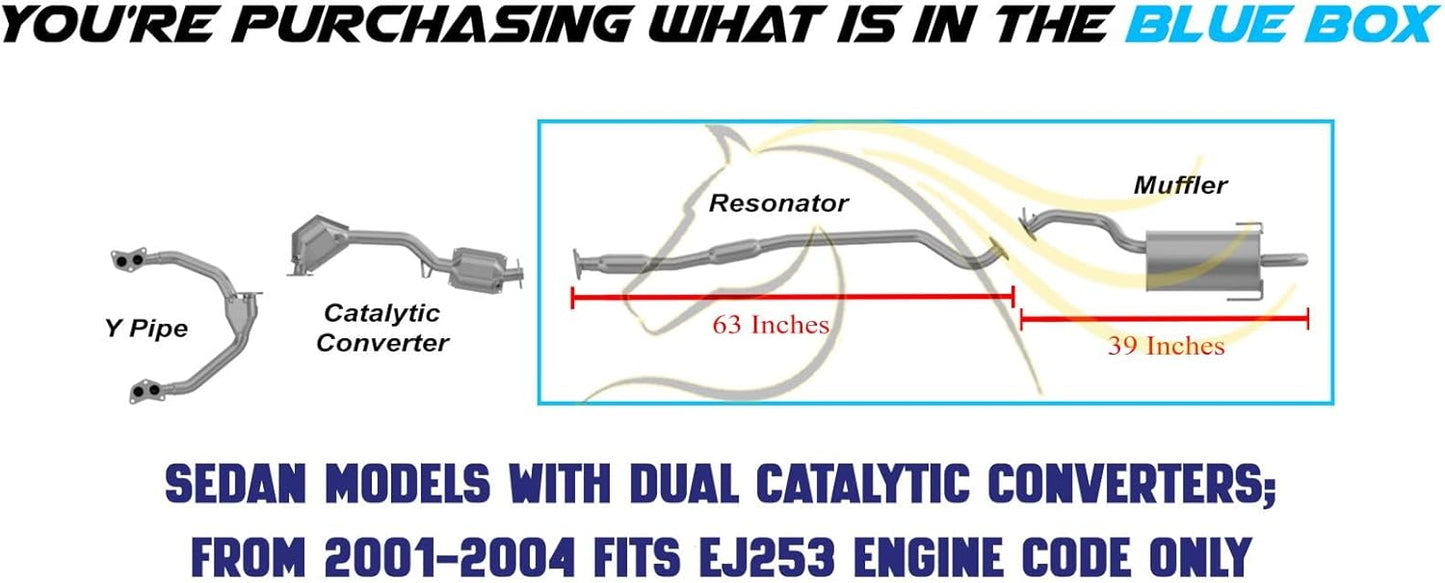 2000-2004 Subaru Outback 2.5L Resonator Pipe and Muffler Exhaust System