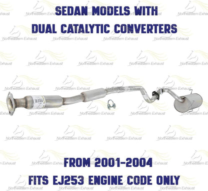 2000-2004 Subaru Outback 2.5L Resonator Pipe and Muffler Exhaust System