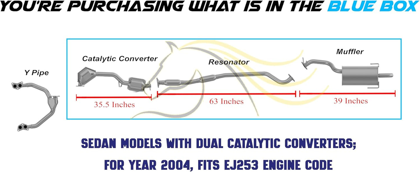 2000-2004 Subaru Legacy 2.5L Catalytic Resonator and Muffler Exhaust System
