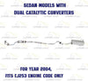 2000-2004 Subaru Legacy 2.5L Catalytic Resonator and Muffler Exhaust System