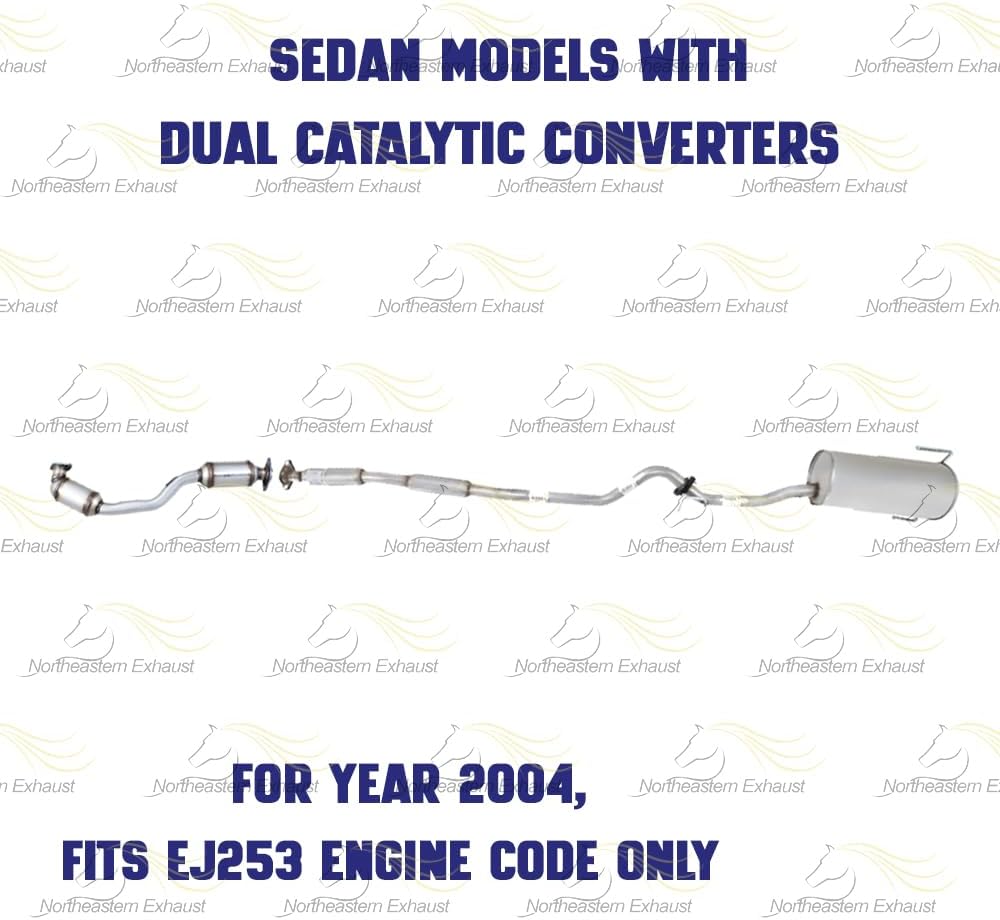 2000-2004 Subaru Legacy 2.5L Catalytic Resonator and Muffler Exhaust System