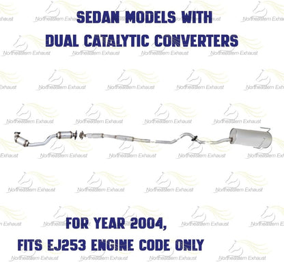 2000-2004 Subaru Legacy 2.5L Catalytic Resonator and Muffler Exhaust System