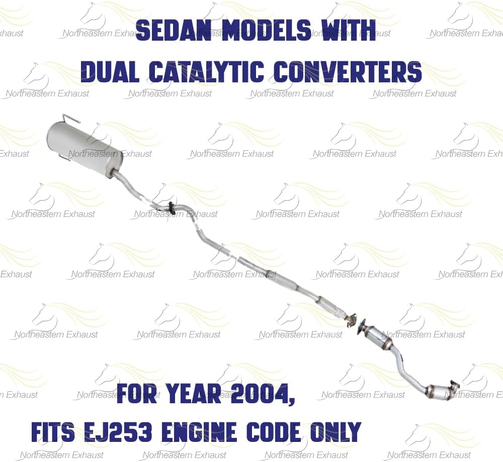 2000-2004 Subaru Legacy 2.5L Catalytic Resonator and Muffler Exhaust System