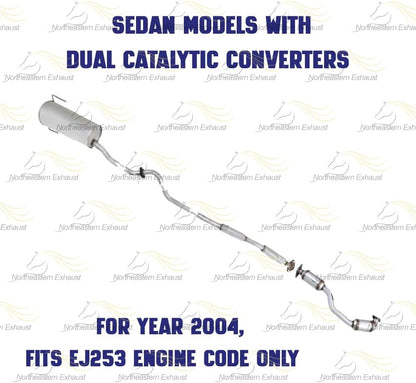 2000-2004 Subaru Legacy 2.5L Catalytic Resonator and Muffler Exhaust System