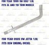 Exhaust Pipe for 1999-2006 Volkswagen Beetle & Golf and 1999-2005 Jetta 1.9L
