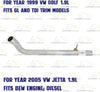 Exhaust Pipe for 1999-2006 Volkswagen Beetle & Golf and 1999-2005 Jetta 1.9L