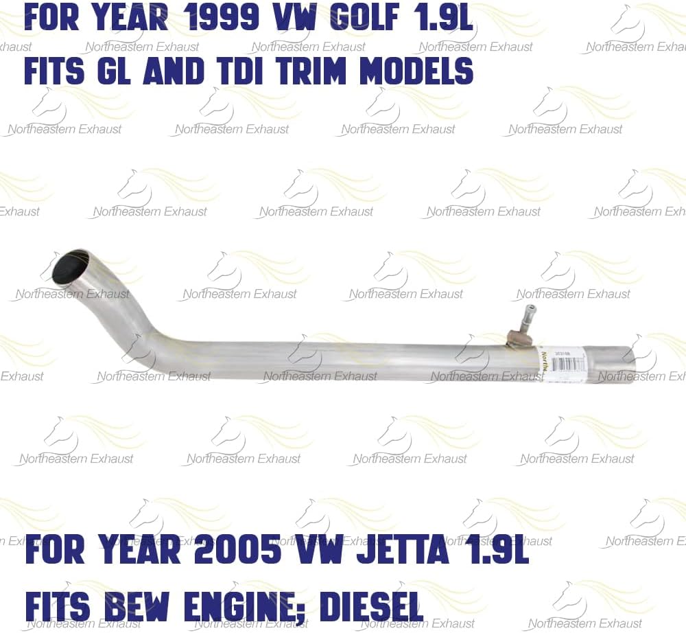 Exhaust Pipe for 1999-2006 Volkswagen Beetle & Golf and 1999-2005 Jetta 1.9L