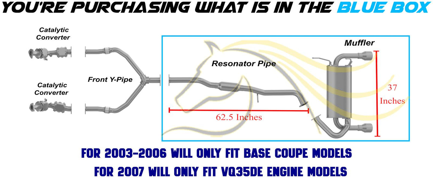 2003-2007 Infiniti G35 3.5L | 2003-2006 Nissan 350Z 3.5L Coupe Resonator Rear Muffler Kit