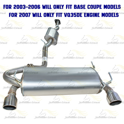 2003-2007 Infiniti G35 3.5L | 2003-2006 Nissan 350Z 3.5L Coupe Resonator Rear Muffler Kit