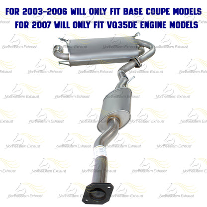 2003-2007 Infiniti G35 3.5L | 2003-2006 Nissan 350Z 3.5L Coupe Resonator Rear Muffler Kit