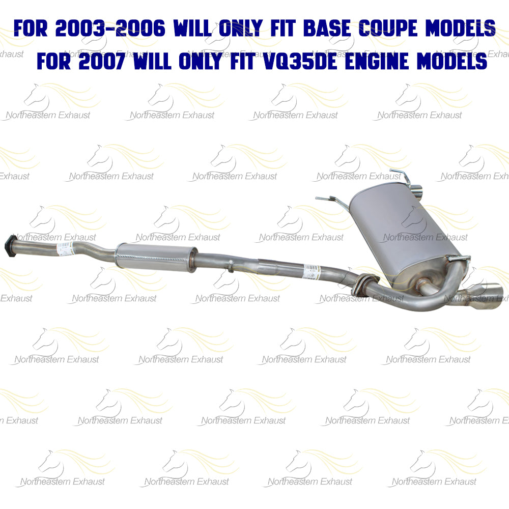 2003-2007 Infiniti G35 3.5L | 2003-2006 Nissan 350Z 3.5L Coupe Resonator Rear Muffler Kit