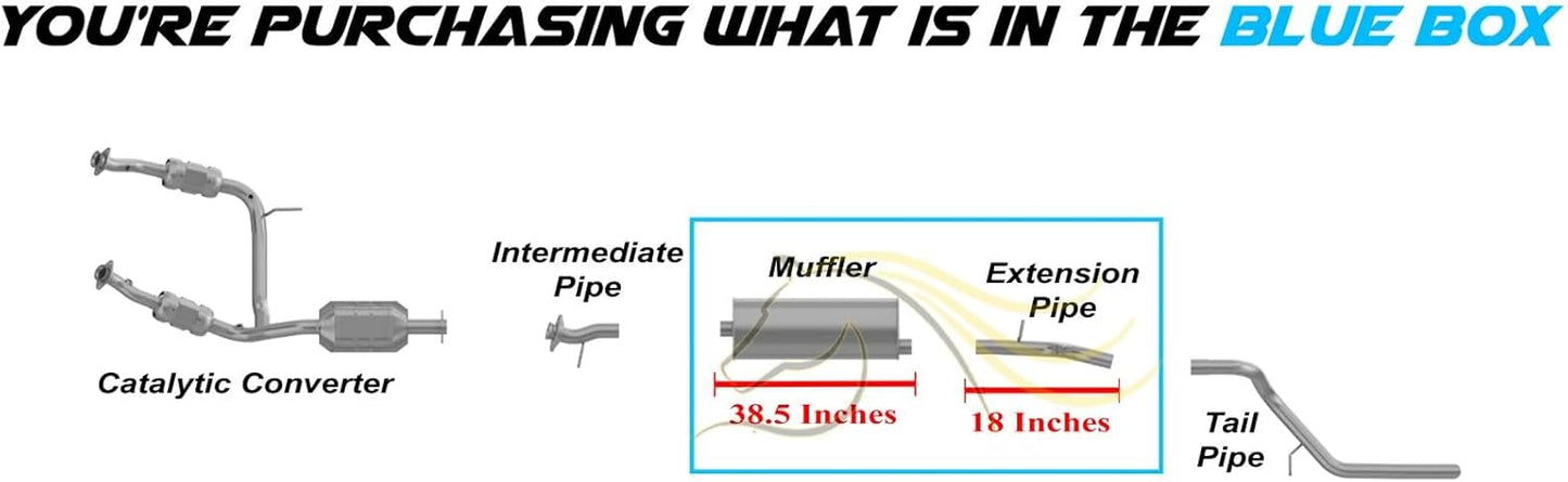 Exhaust Muffler and Extension Pipe for 2002-2005 Ford Explorer and Mercury Mountaineer 4.0L 4.6L