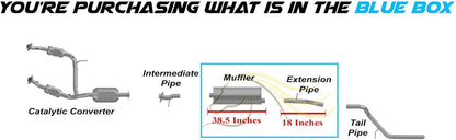 Exhaust Muffler and Extension Pipe for 2002-2005 Ford Explorer and Mercury Mountaineer 4.0L 4.6L