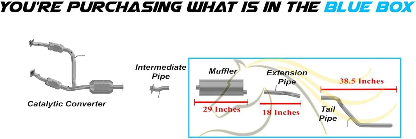 Muffler, Extension and Tail Pipe for 2002-2005 Ford Explorer and Mercury Mountaineer 4.0L 4.6L
