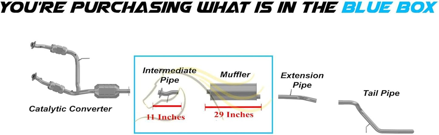 Intermediate Pipe and Muffler for 2002-2005 Ford Explorer and Mercury Mountaineer 4.0L 4.6L